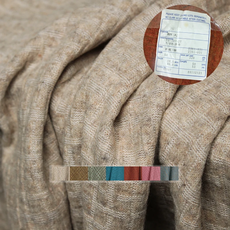 Sewing Tweed Fabric - Redraspberry Japanese Plaid Knitting 100%Wool Fabrics