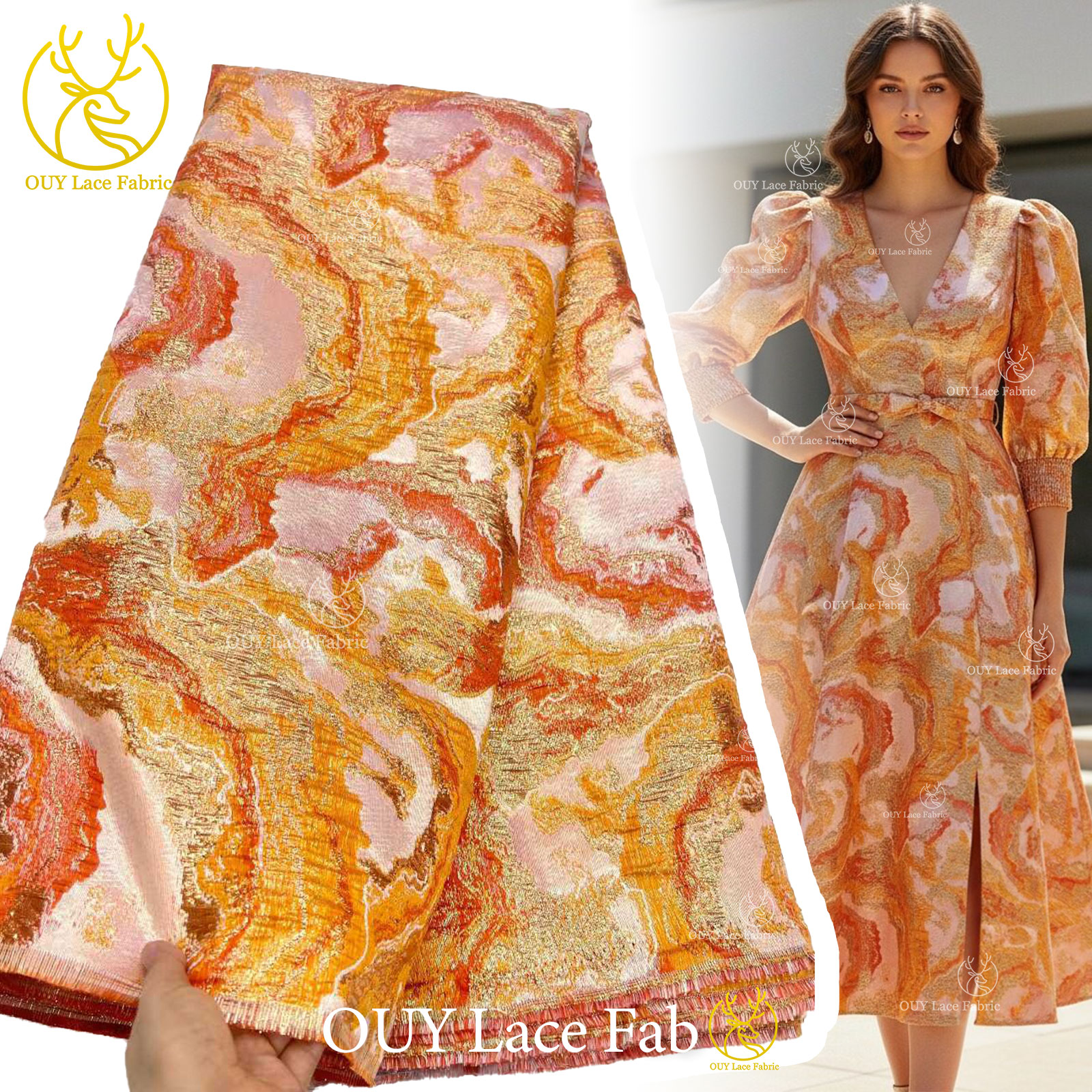 Sewing Gathering - Fashion Brocade Jacquard Lace Fabric 2026