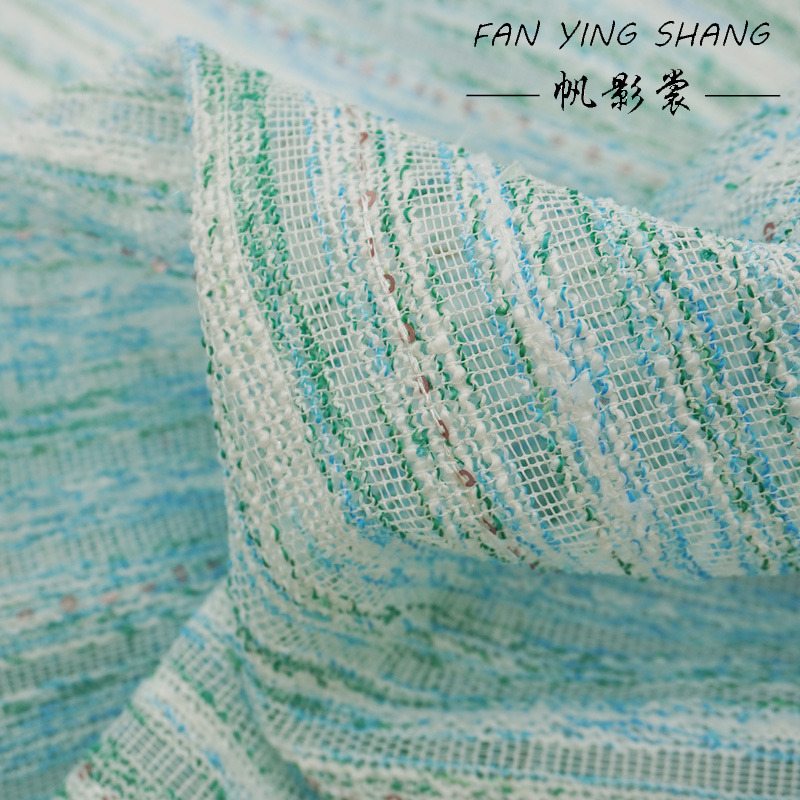 Green Sky Blue White Sequin Tw - مراجعة Sewing Tweed Fabric وسعره