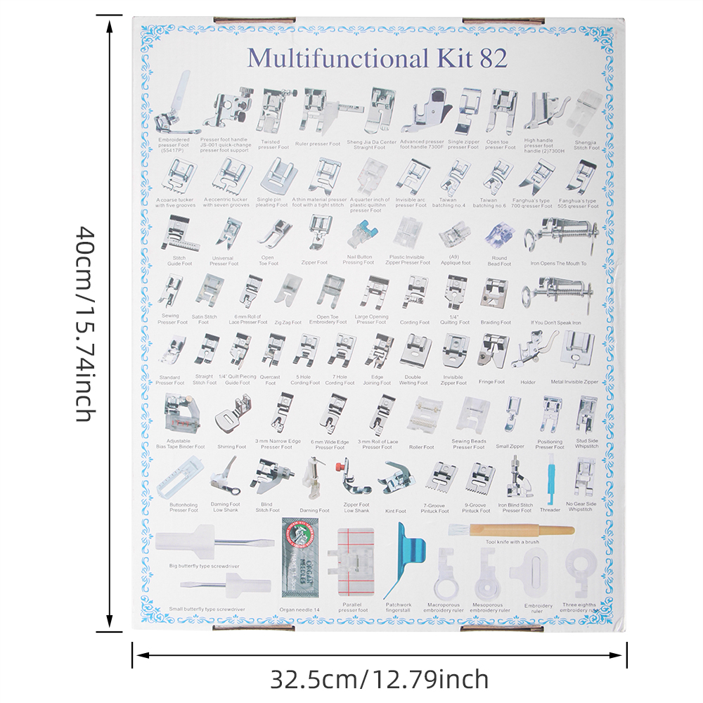 82pc/SET Full Set Sewing Machi - مراجعة Rolled Hem Foot وسعره