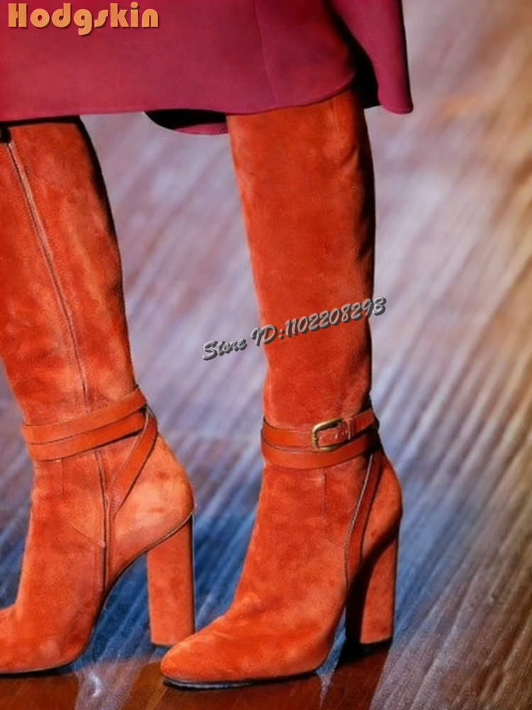 Retro Buckle Straps Boots Sued - مراجعة Sewing Zipper وسعره