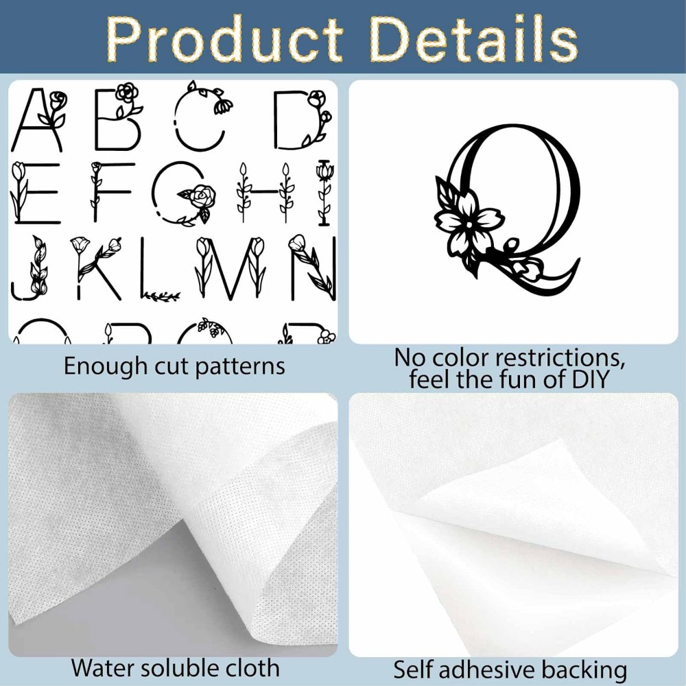 Letter A-Z Water Soluble Embro - مراجعة Sewing Kit وسعره