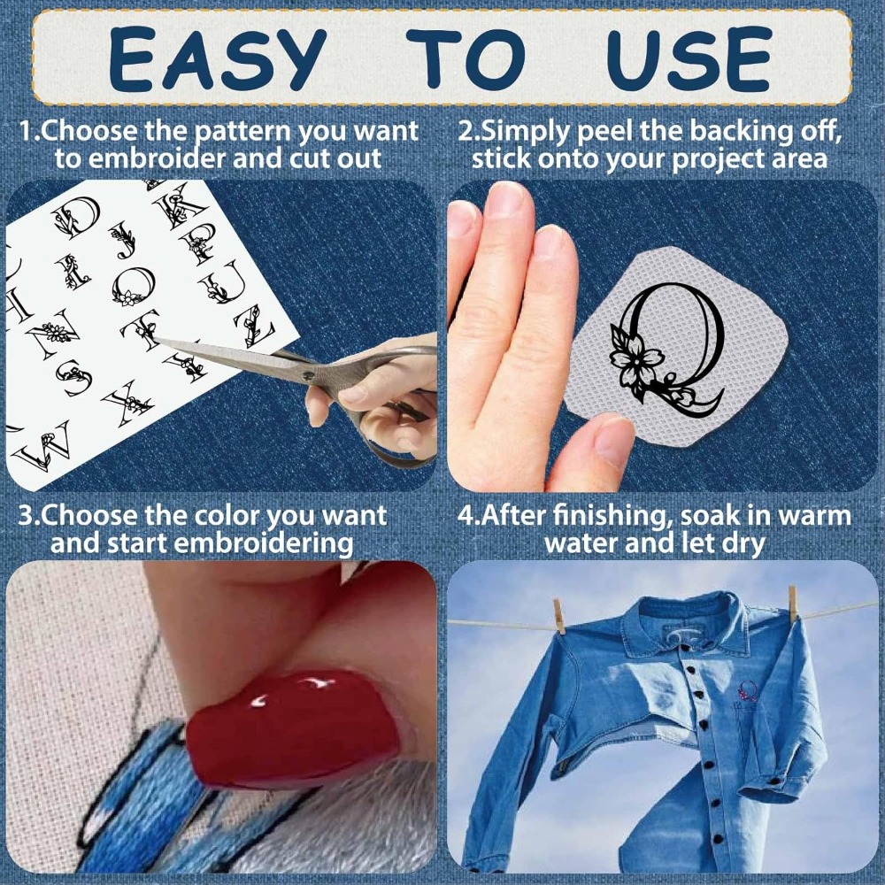 Letter A-Z Water Soluble Embro - مراجعة Sewing Kit وسعره