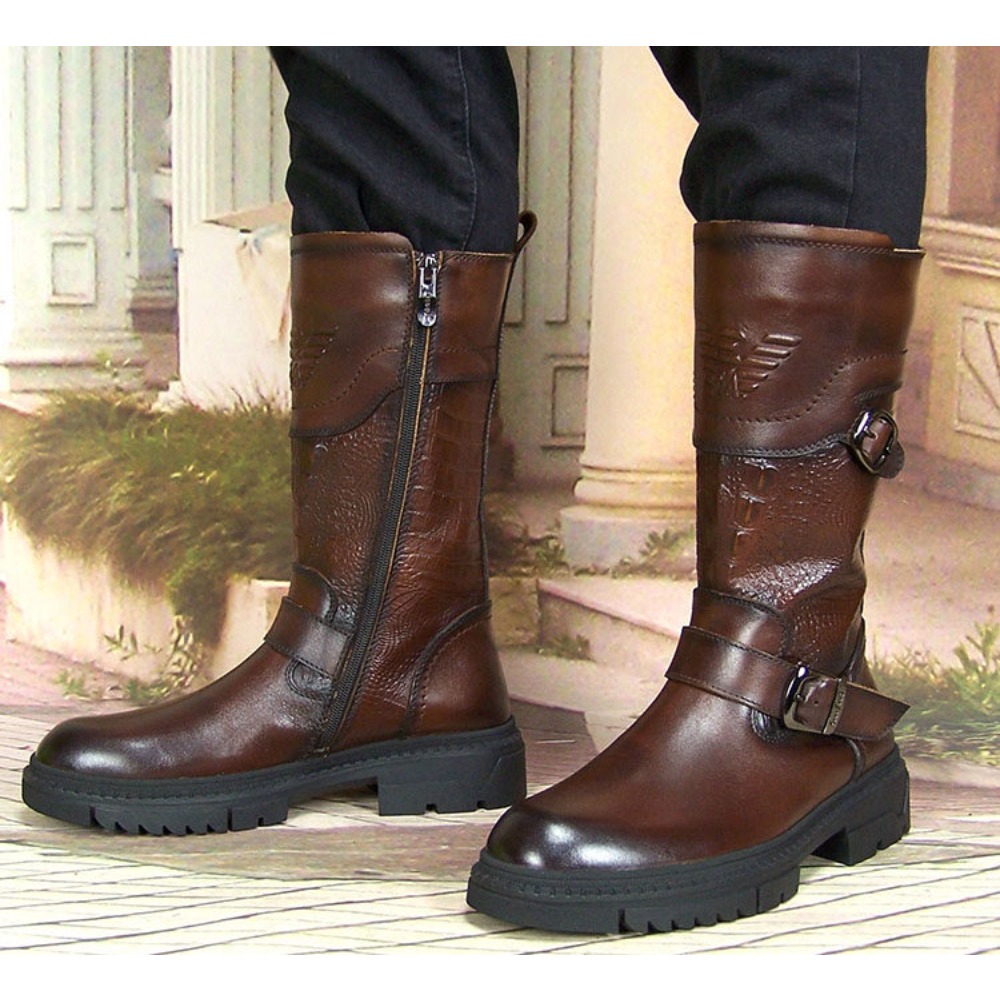 Fashion Men's Genuine Leather  - مراجعة Sewing Zipper وسعره
