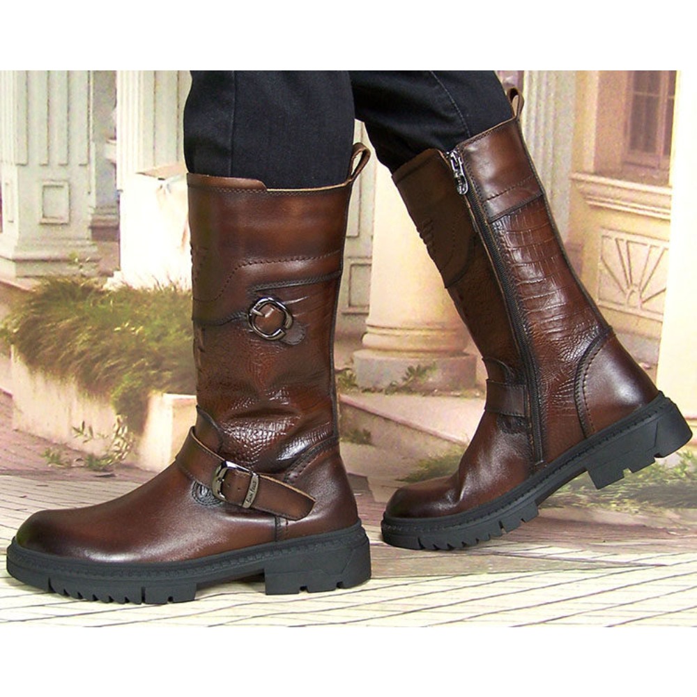 Fashion Men's Genuine Leather  - مراجعة Sewing Zipper وسعره