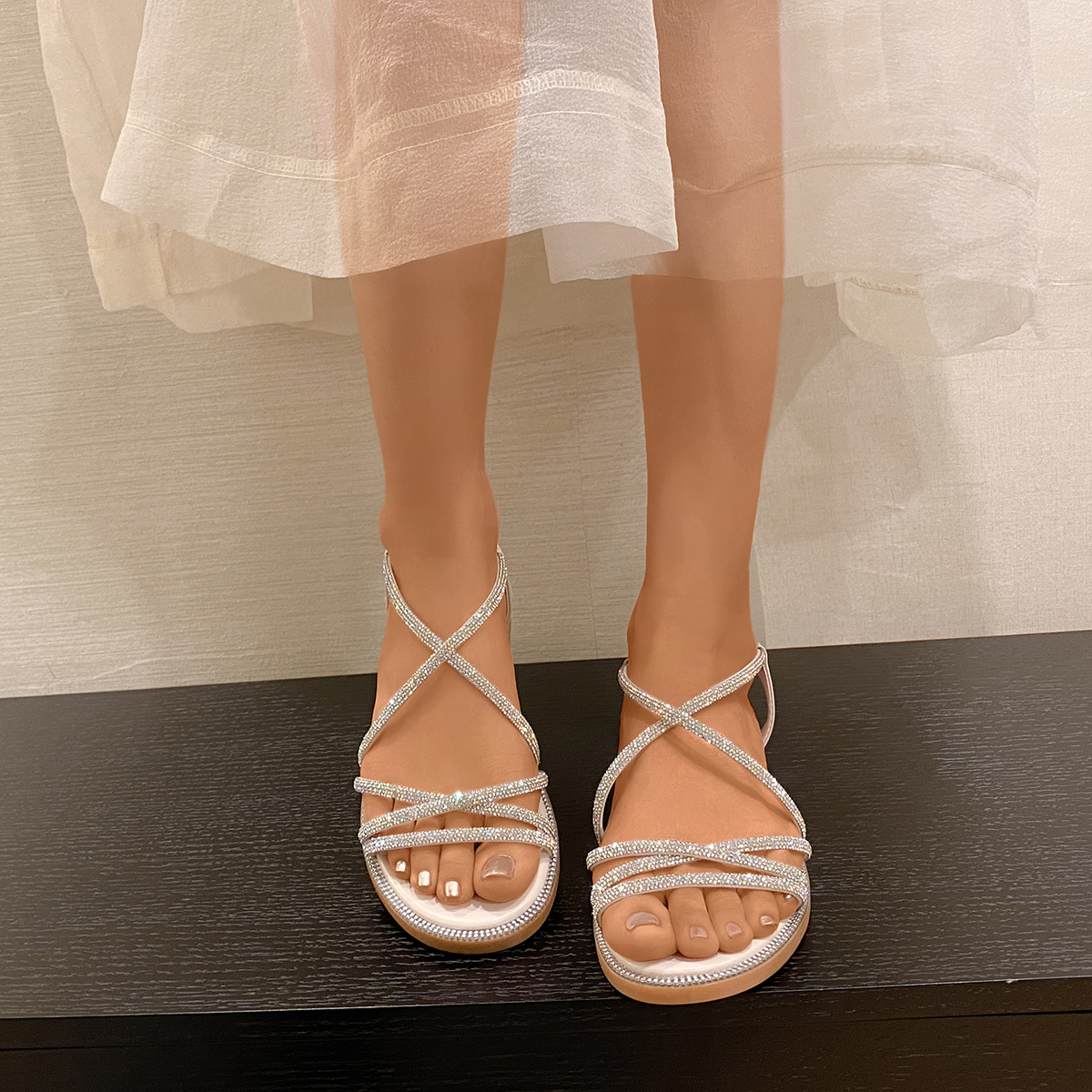 Summer Women Flat Sandals Rhin - مراجعة Elastic Waistband Roll وسعره