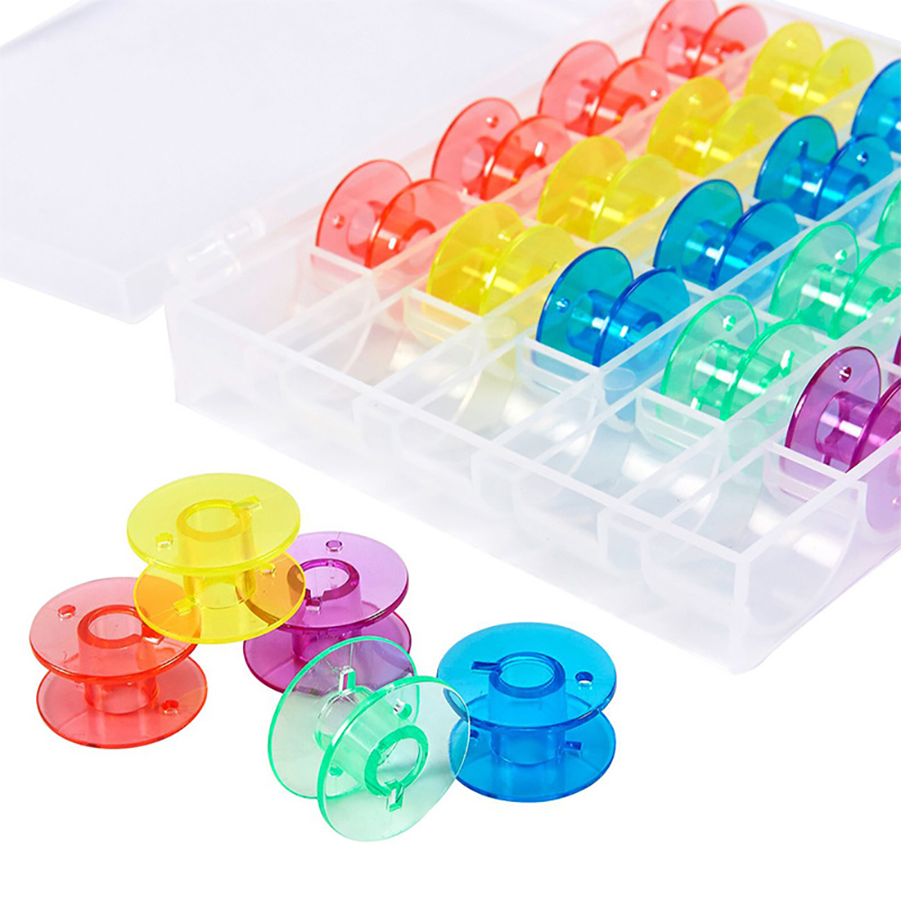25Pcs/Set Plastic Threads Bobb - مراجعة Bobbin Organizer Box وسعره