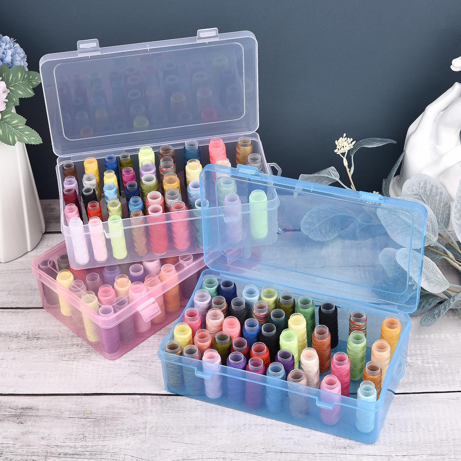 New Sewing Thread Box 42 Piece - مراجعة Bobbin Organizer Box وسعره