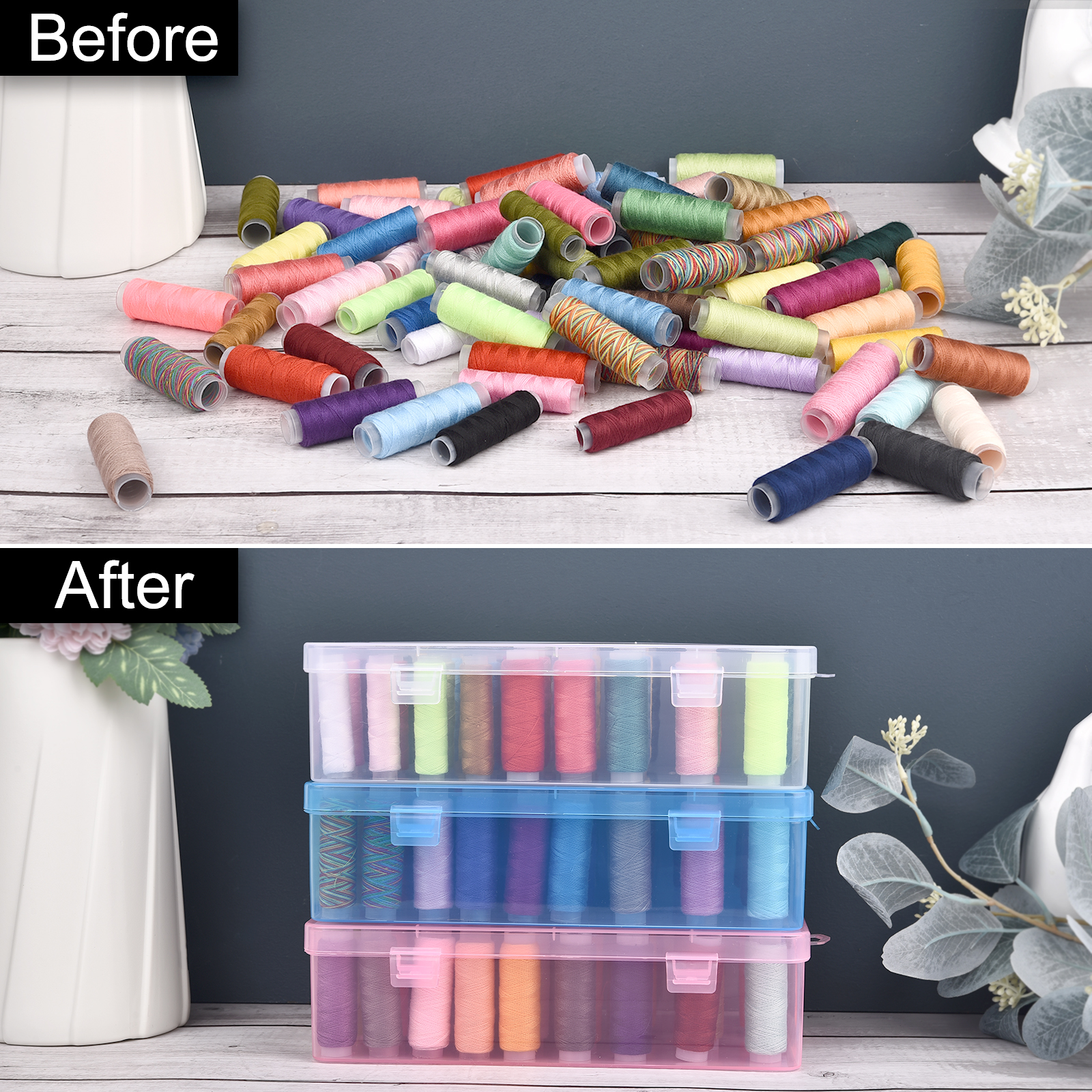 New Sewing Thread Box 42 Piece - مراجعة Bobbin Organizer Box وسعره