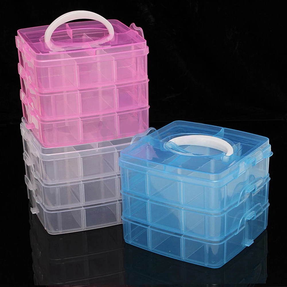 3 Layers 18 Compartments Plast - مراجعة Bobbin Organizer Box وسعره