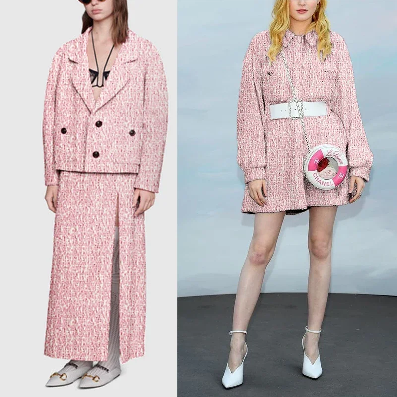 Redraspberry 145cm Pink White  - مراجعة Sewing Tweed Fabric وسعره