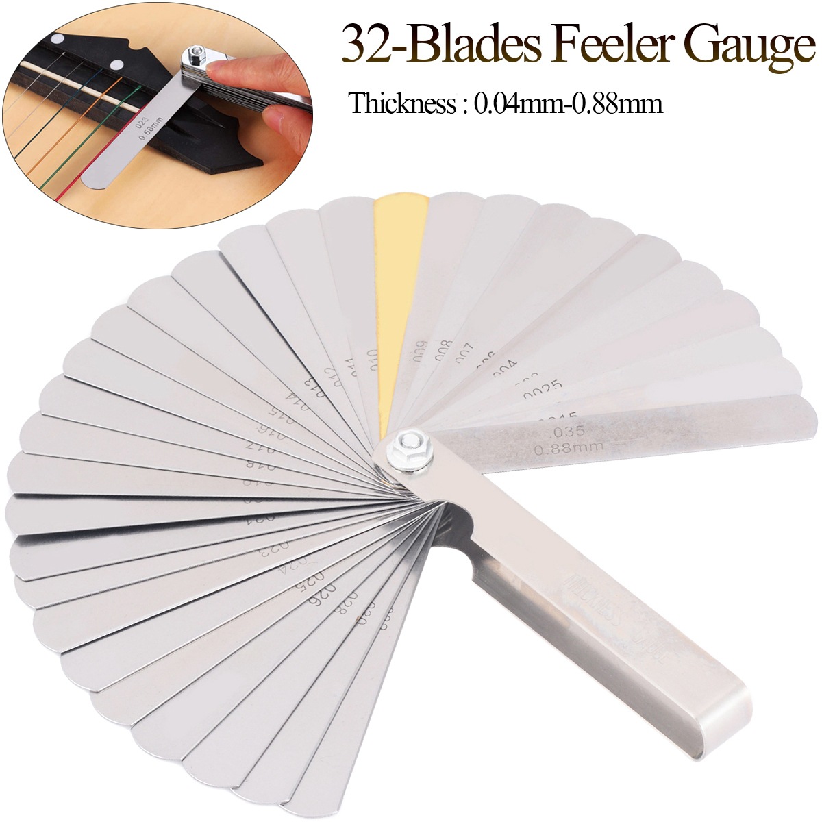 32pcs/set Guitar String Height - مراجعة Seam Gauge Metal وسعره
