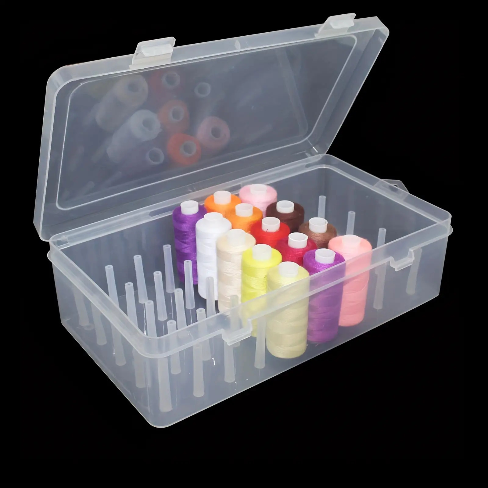 Clear Plastic Sewing Thread St - مراجعة Bobbin Organizer Box وسعره