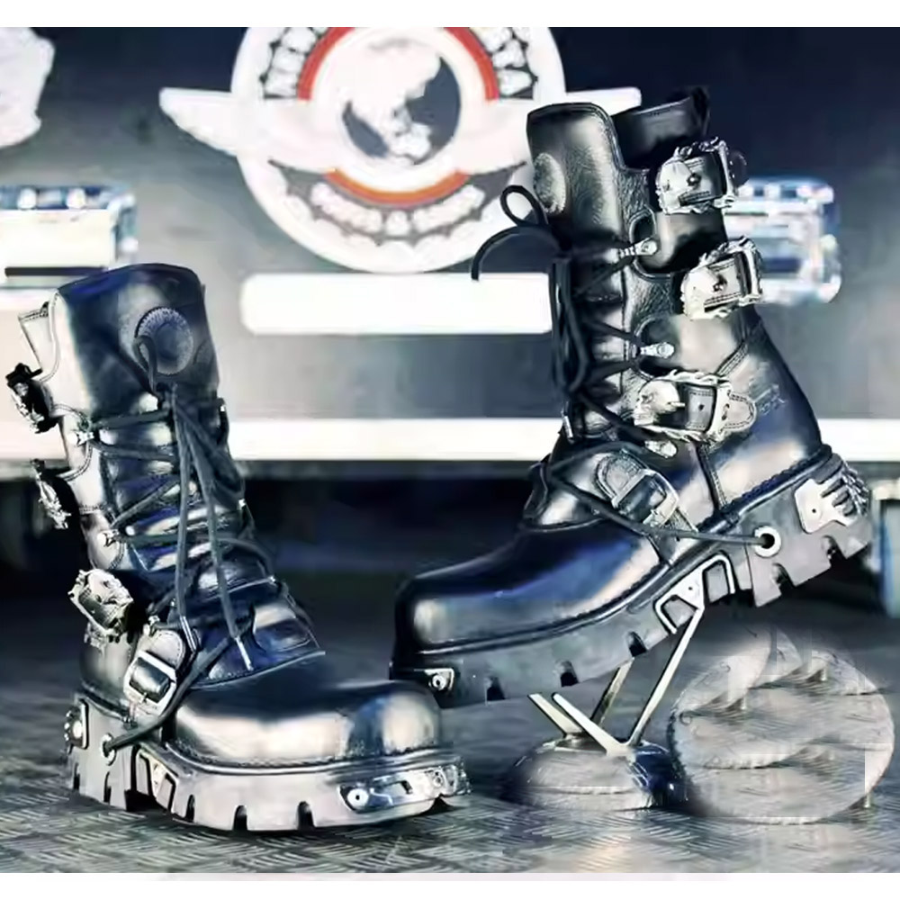 New Men's Punk Motorcycle Boot - مراجعة Sewing Zipper وسعره