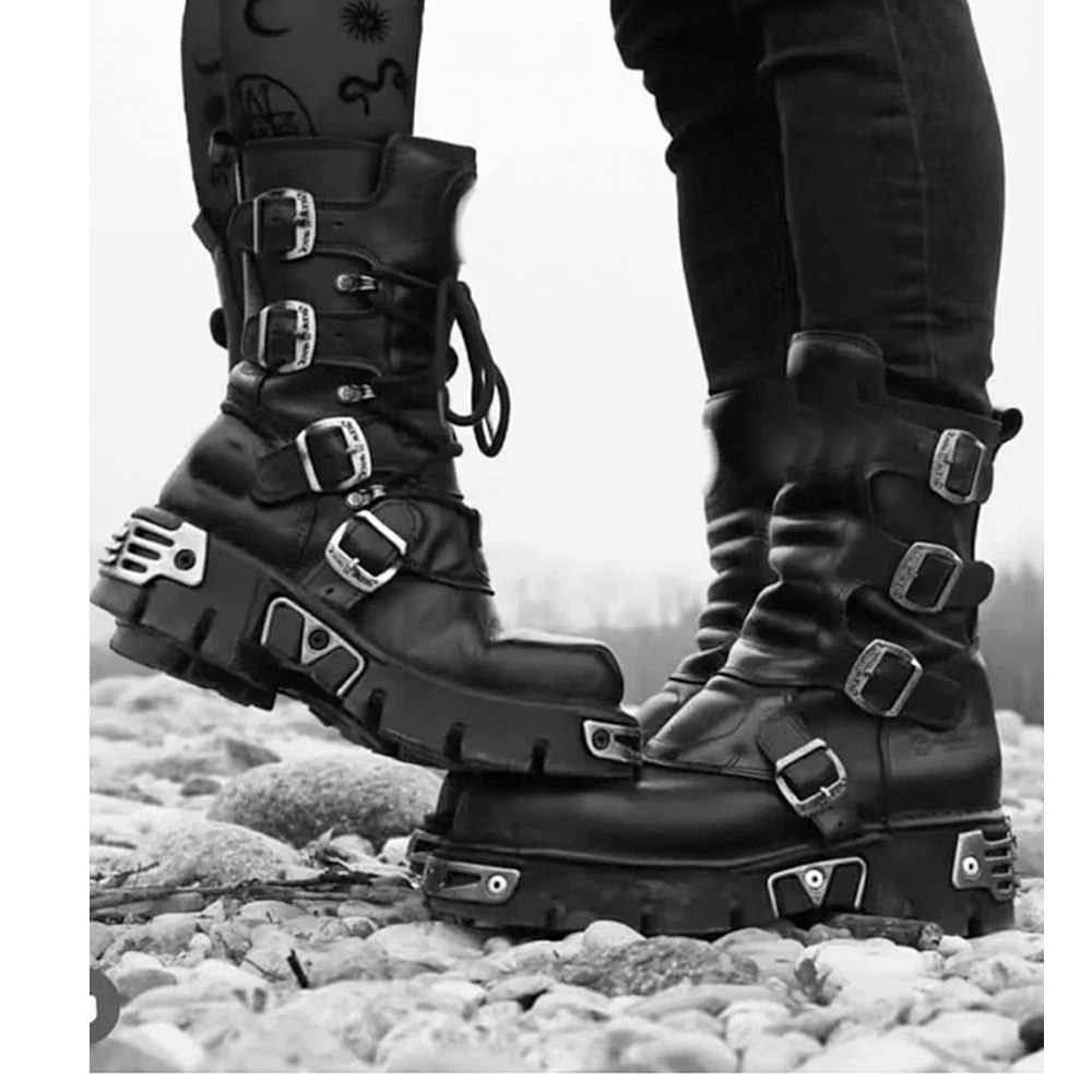 New Men's Punk Motorcycle Boot - مراجعة Sewing Zipper وسعره