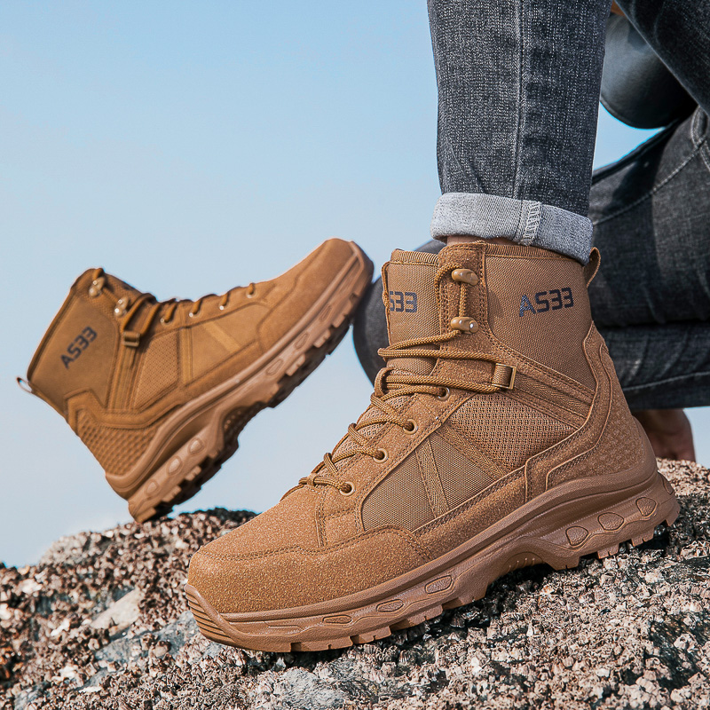Men's Military Tactical Boots  - مراجعة Sewing Zipper وسعره