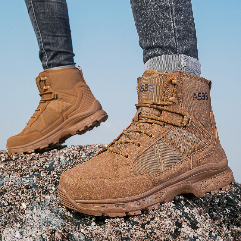 Men's Military Tactical Boots  - مراجعة Sewing Zipper وسعره