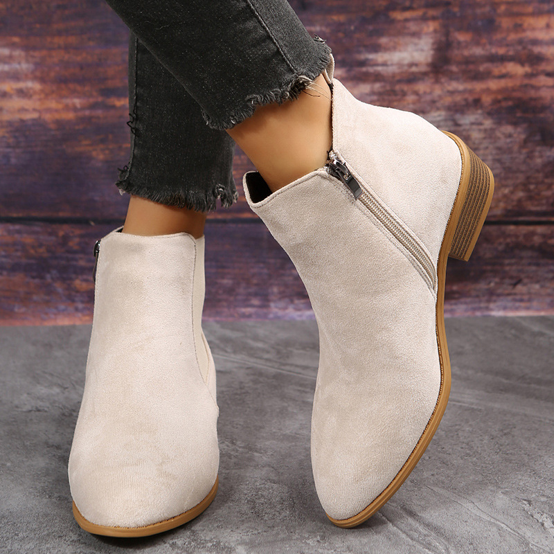 Women's Short Boots Autumn Poi - مراجعة Sewing Zipper وسعره