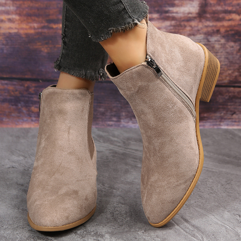 Women's Short Boots Autumn Poi - مراجعة Sewing Zipper وسعره