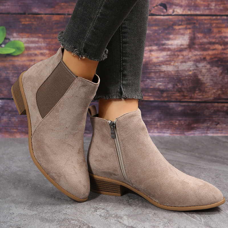 Women's Short Boots Autumn Poi - مراجعة Sewing Zipper وسعره