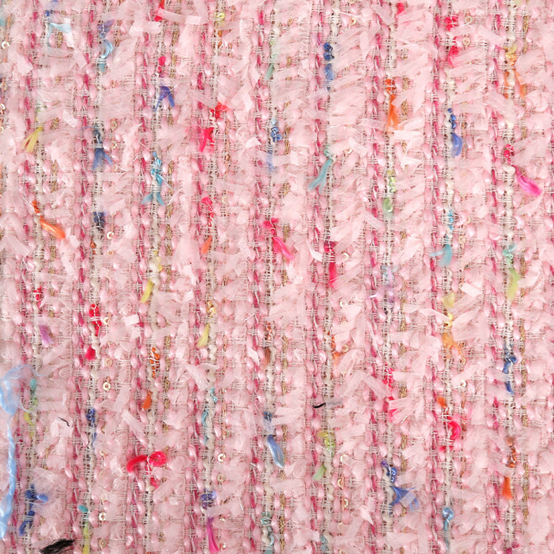 2024 New Fashion Pink Ribbon Y - مراجعة Sewing Tweed Fabric وسعره