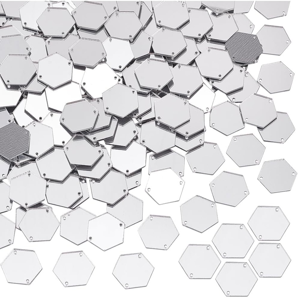 200pcs Hexagon Sew on Mirrors  - مراجعة Sewing Kit وسعره