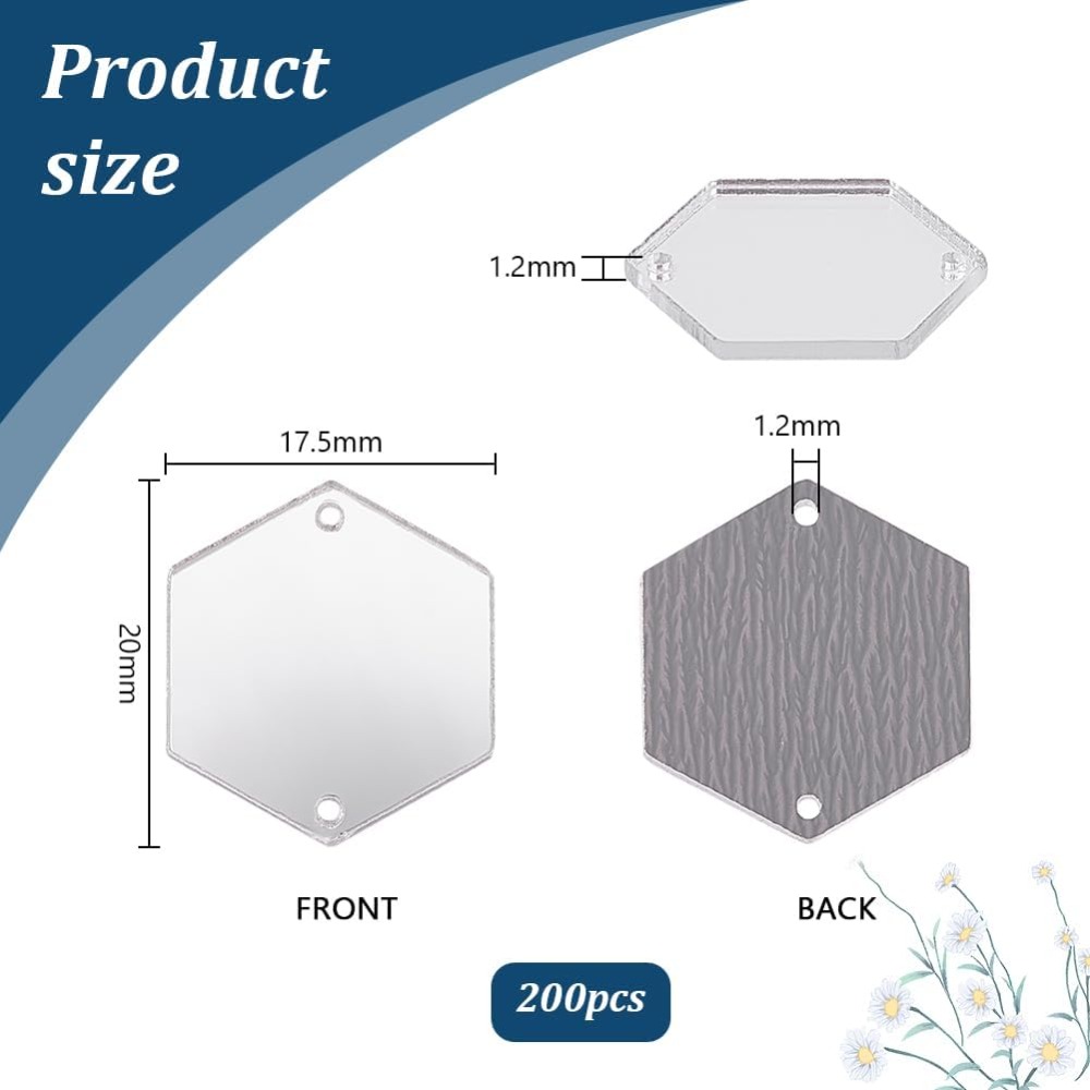 200pcs Hexagon Sew on Mirrors  - مراجعة Sewing Kit وسعره