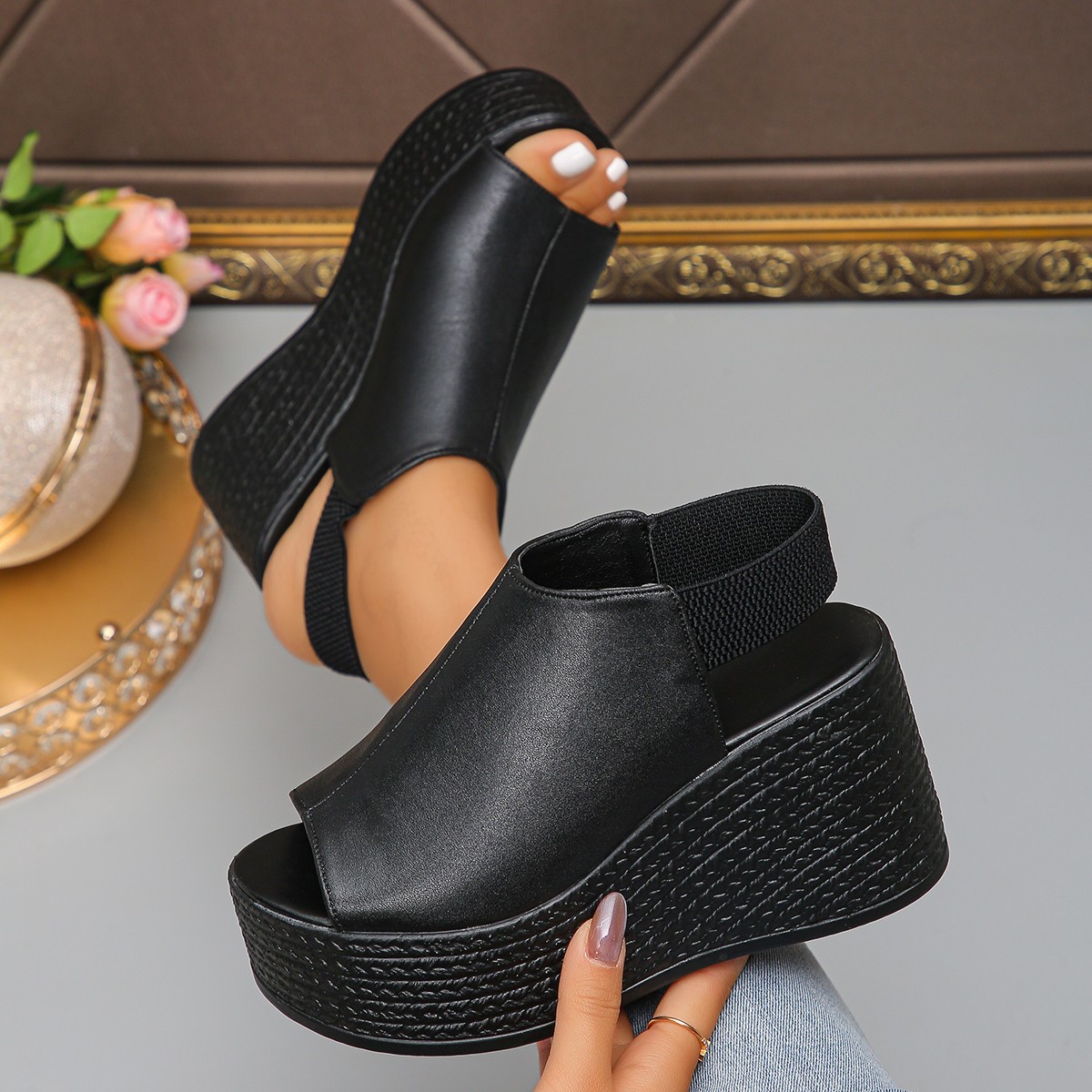 Women Sandals High Quality Sum - مراجعة Elastic Waistband Roll وسعره