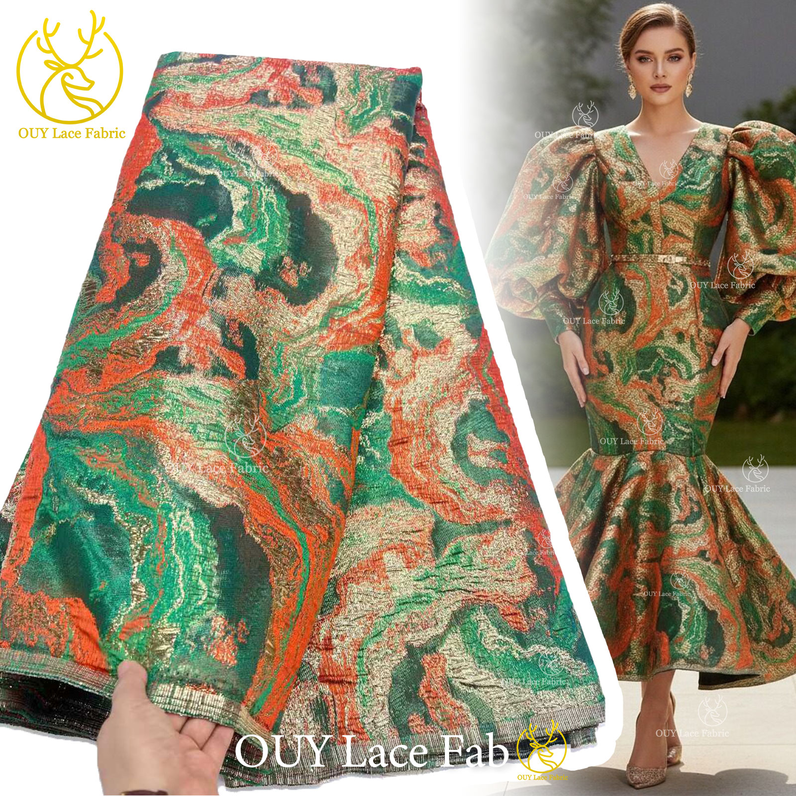 Fashion Brocade Jacquard Lace  - مراجعة Sewing Gathering وسعره