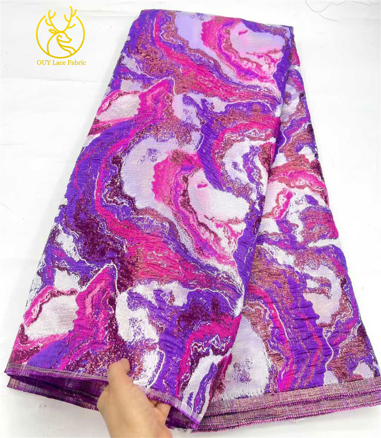 Fashion Brocade Jacquard Lace  - مراجعة Sewing Gathering وسعره