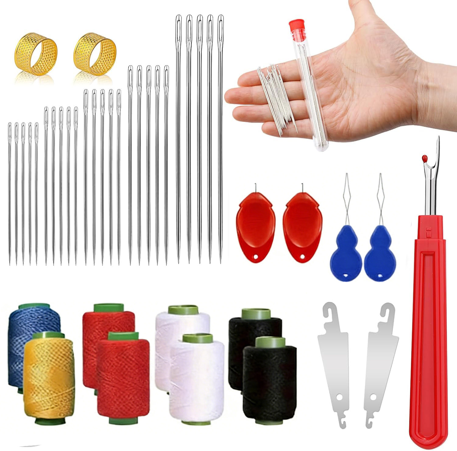 43pcs Big Eye Sewing Needle Ki - مراجعة Sewing Kit وسعره