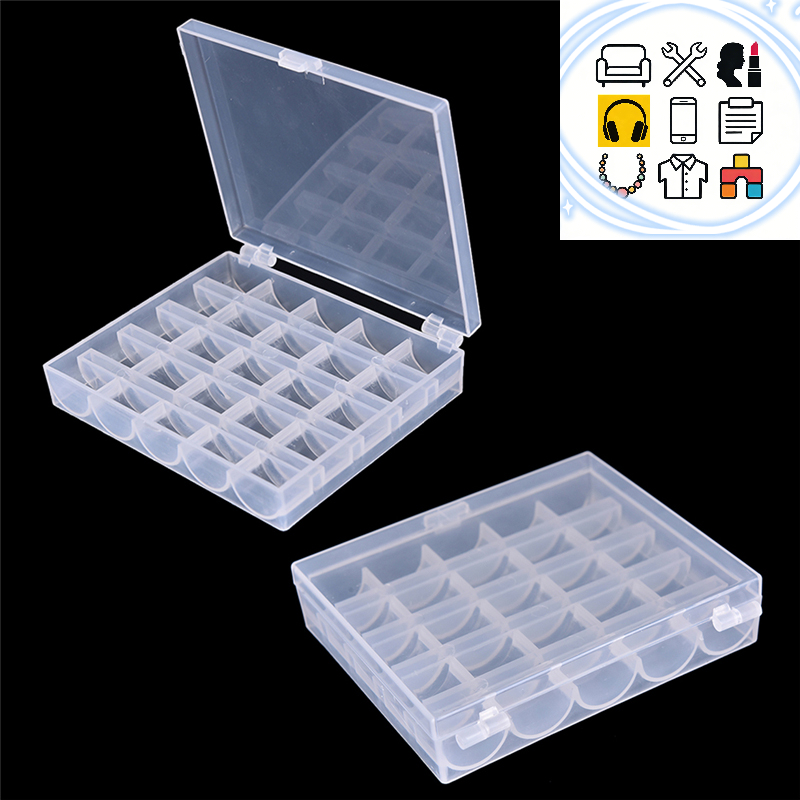 25 Spools Empty Bobbins Sewing - مراجعة Bobbin Organizer Box وسعره
