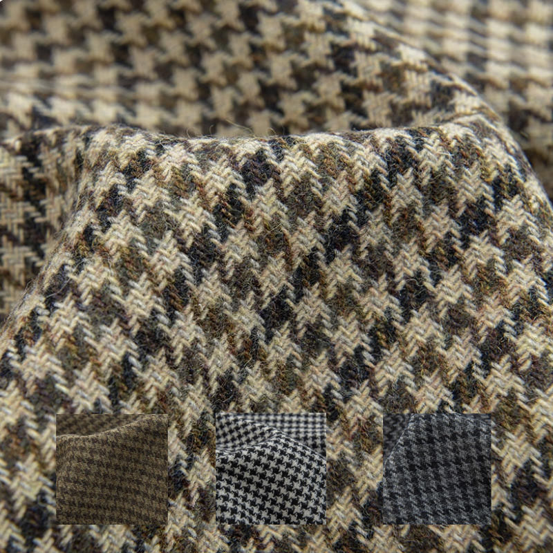 Light Coffee Small Houndstooth - مراجعة Sewing Tweed Fabric وسعره
