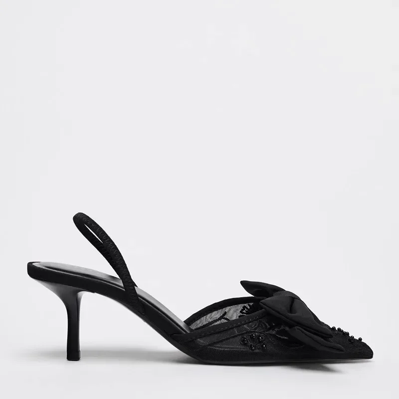 Black Mesh String Beads Heeled - مراجعة Elastic Waistband Roll وسعره