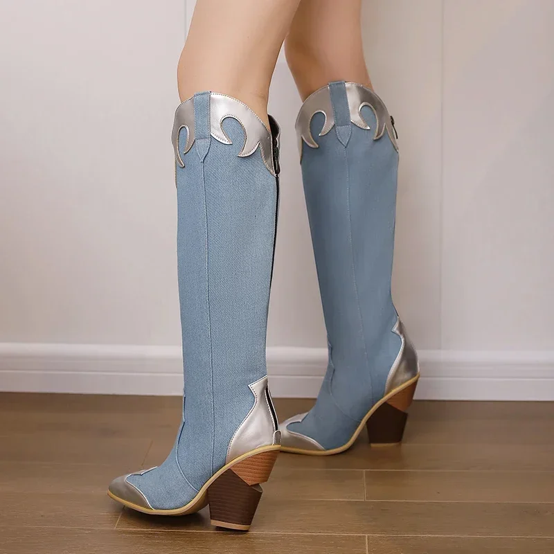 Big Size Western Women Knee Hi - مراجعة Sewing Zipper وسعره