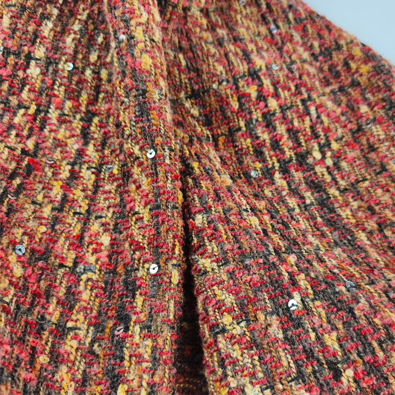 Red and Black Lattice Yarn-Dye - مراجعة Sewing Tweed Fabric وسعره