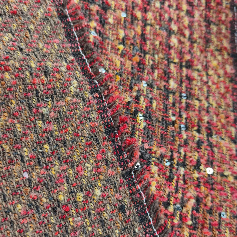 Red and Black Lattice Yarn-Dye - مراجعة Sewing Tweed Fabric وسعره