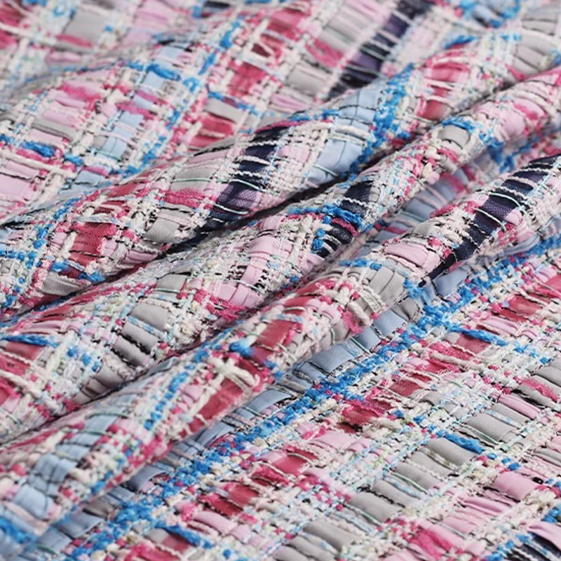 Luxury Pink & Blue Stripe Twee - مراجعة Sewing Tweed Fabric وسعره