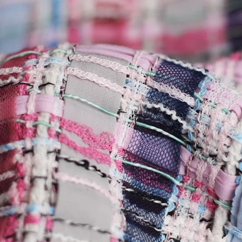 Luxury Pink & Blue Stripe Twee - مراجعة Sewing Tweed Fabric وسعره