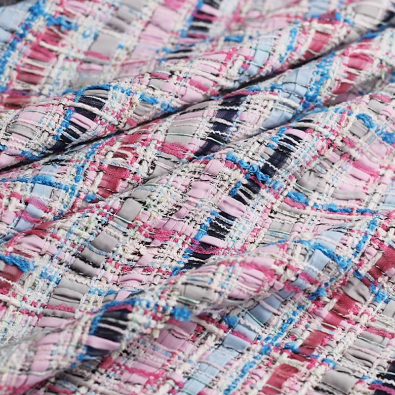 Luxury Pink & Blue Stripe Twee - مراجعة Sewing Tweed Fabric وسعره