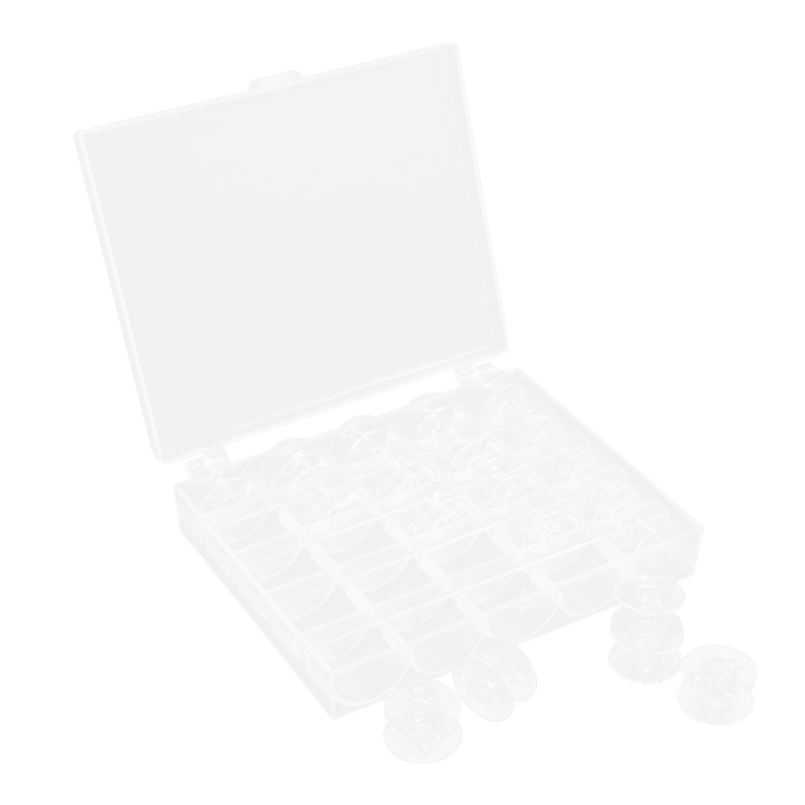 1 Set 25-Compartments Clear Pl - مراجعة Bobbin Organizer Box وسعره